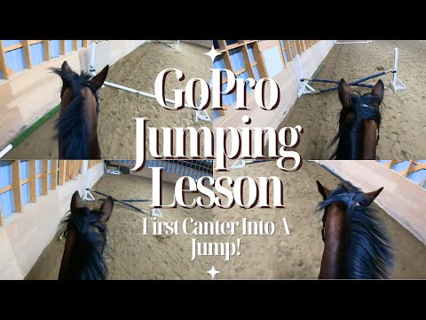 FIRST CANTER INTO A JUMP! | GoPro Horse Riding Lesson
