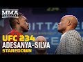 UFC 234: Israel Adesanya vs. Anderson Silva Press Conference Staredown - MMA Fighting