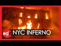 Dramatic Scenes as Huge Fire Engulfs Five-Storey Building in Manhattan