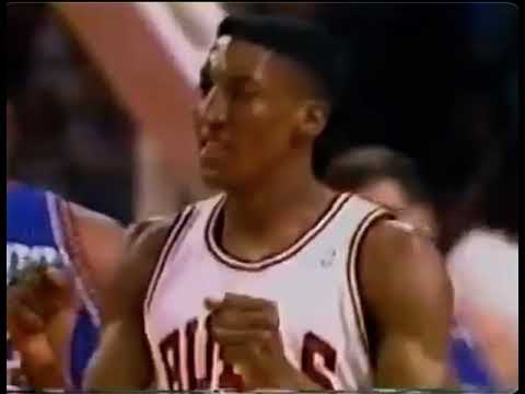 Scottie Pippen makes basket after breakaway foul on Isiah Thomas - 1990 ECF Game 3