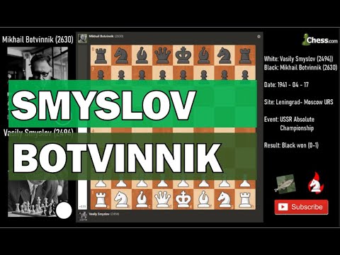 Vasily Smyslov vs Mikhail Botvinnik analyzed by Stockfish | 1941