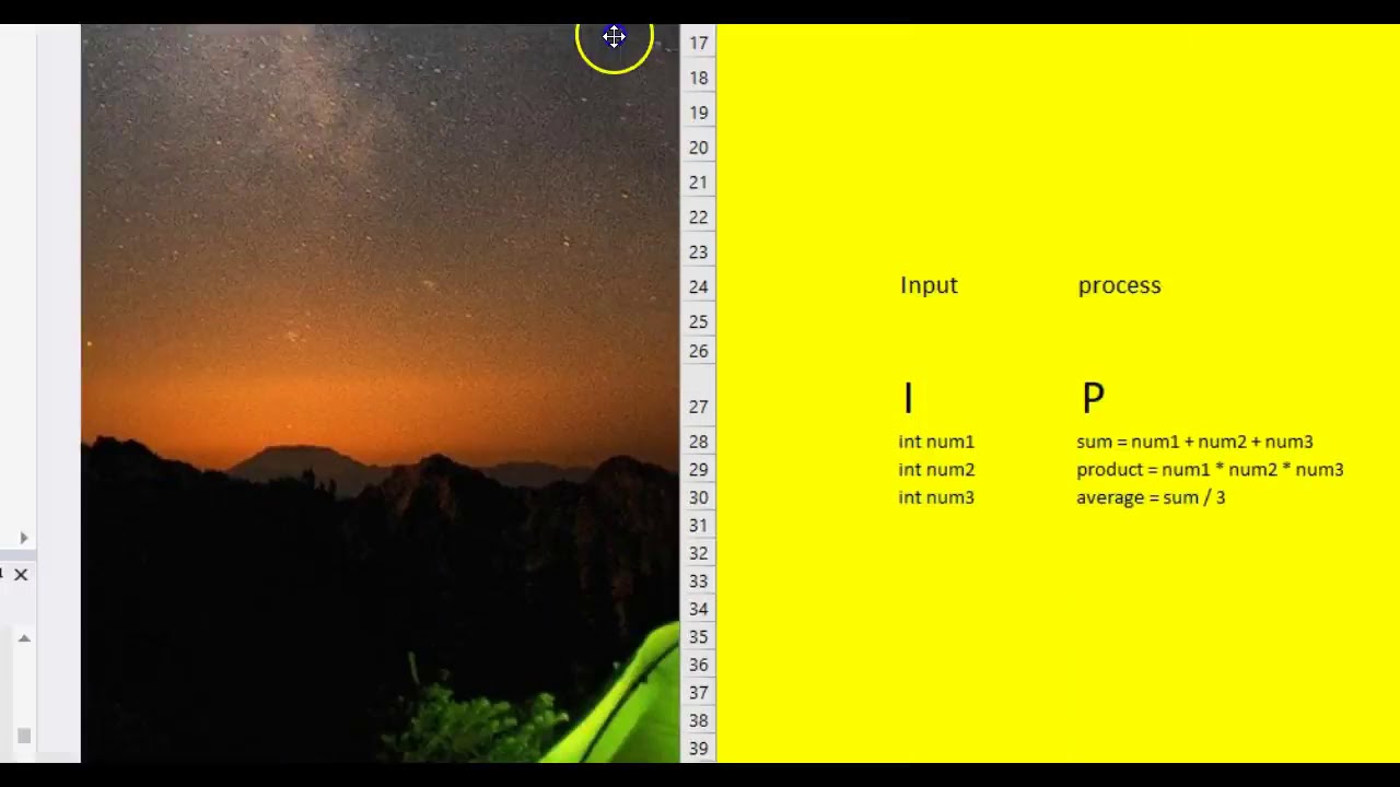 Three Numbers Input-Process-Output