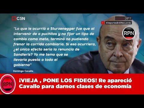 ¡VIEJA , PONE LOS FIDEOS! Re apareció Cavallo para darnos clases de economía