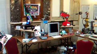preview picture of video 'BeebControl/RisControl robot arms at Bletchley Park Vintage Computer Festival'
