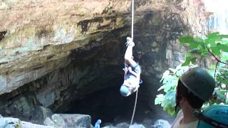 preview picture of video 'nava on the tarzan swing alma cave israel'
