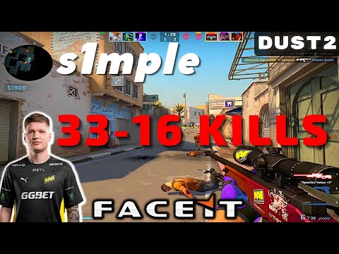 CSGO POV s1mple (33-16) (Dust2) 𝙒𝙞𝙣 (16-13) / Faceit 17.09.2022