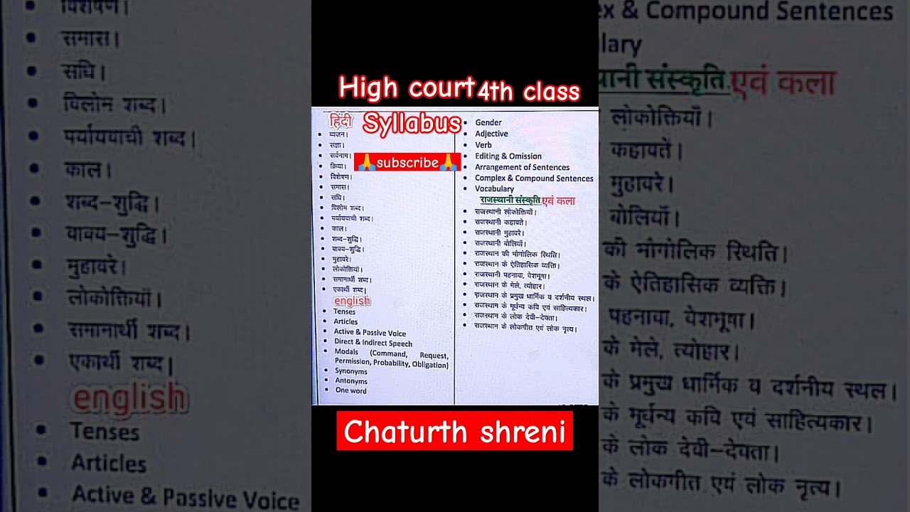 rajasthan high court 4th class syllabus,#rajsthan #gk ,#education