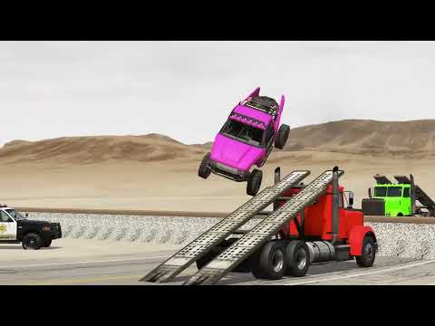 Impossible Weird Z Shape Rail Tracks Vs Trains Crossing - BeamNG.Driverain ‎@Train Amigo