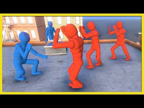 NPC Wars on Rooftop - NPC Fight with Active Ragdoll Physics #2