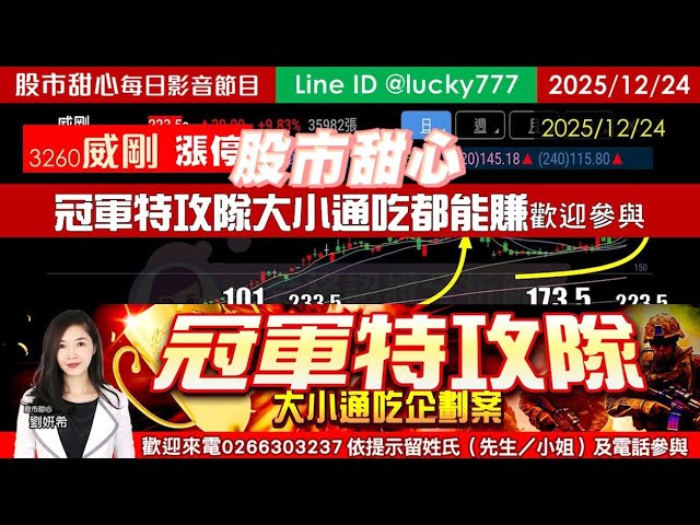 1224【甜心盤後影音】冠軍特攻隊大小通吃通通都能賺！