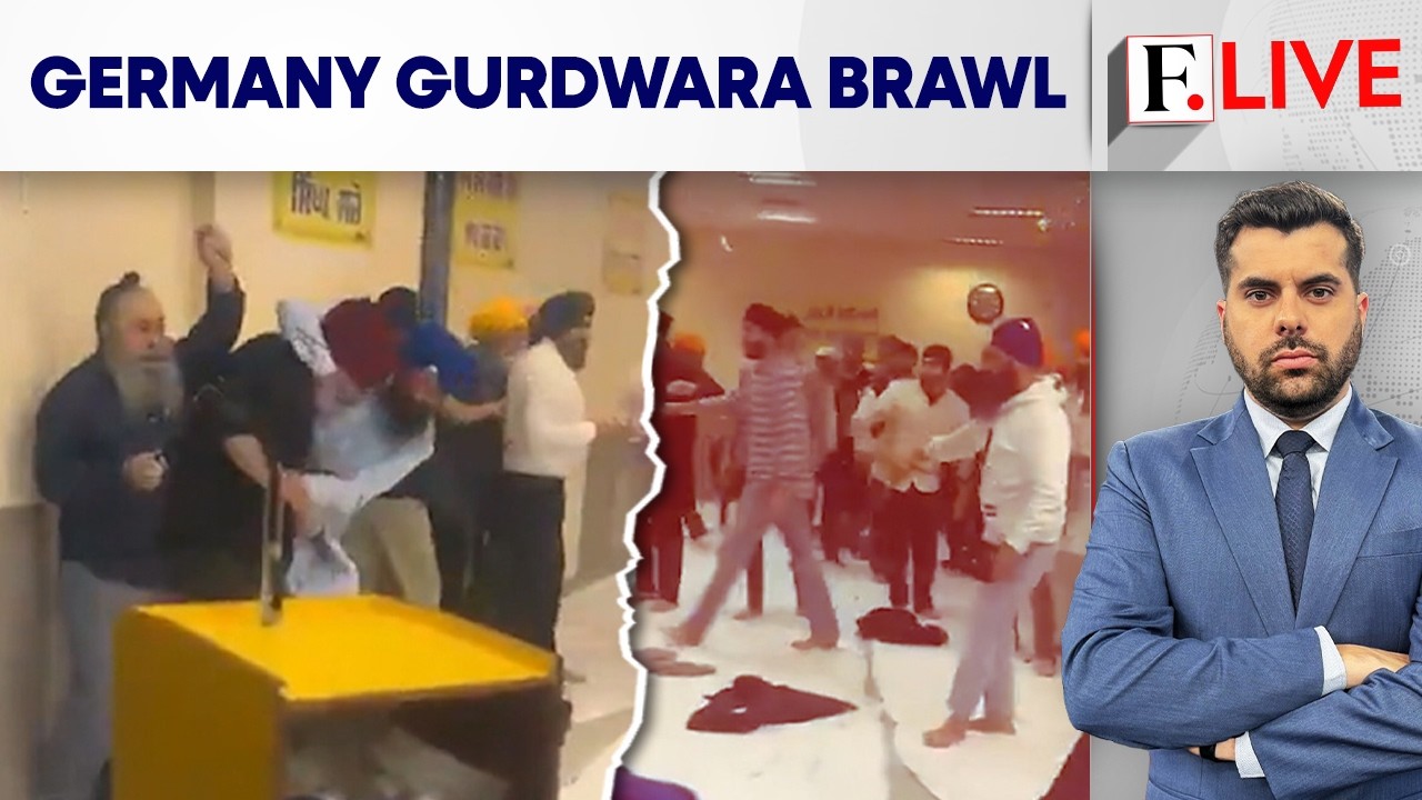 Violent Clash at Germany Gurdwara: Flying Turban, Kirpans Out, Gunshots | Firstpost Live