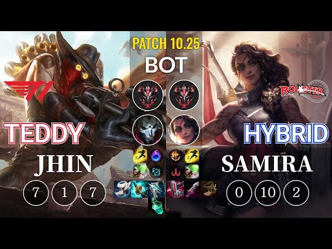 T1 Teddy Jhin vs KT HyBriD Samira Bot - KR Patch 10.25
