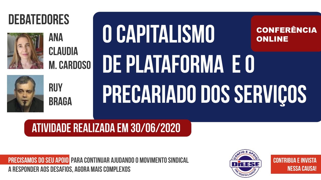 Conferência: O capitalismo de plataforma e o precariado dos serviços