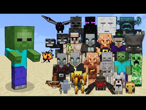 Insane Baby Zombie Takes on Every Mob in Minecraft!