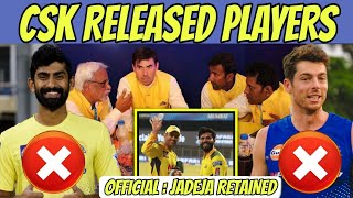 IPL 2023 : Sir Jadeja Retained ?🔥 CSK Release Players List !