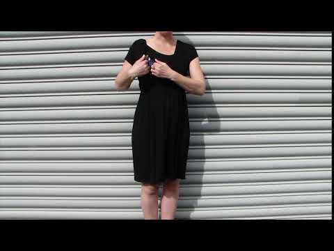 Breastmates Black Nursing Dress - how to Breastfeed