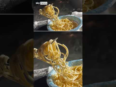 Pasta freezes mid-air during US storm