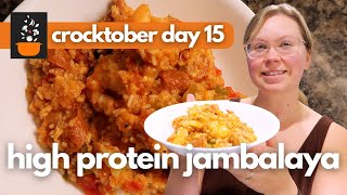 Crocktober Day 15: High-Protein, Low-Calorie Jambalaya | Healthy Slow Cooker Dinner