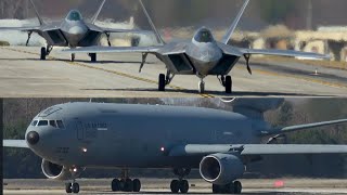 KC-10A,F-22A Raptors Departing Dobbins ARB