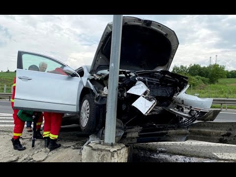 Accident pe autostradă, la Câlnic (Alba), sâmbătă, 4 iunie 2022.