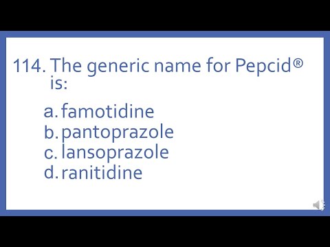 Top 200 Drugs Practice Test Question - The generic name for Pepcid is (PTCB PTCE NAPLEX NCLEX Prep)