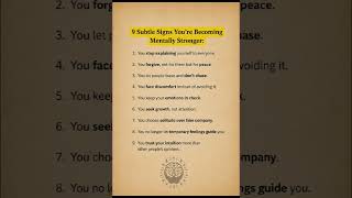 9 Subtle Signs You’re Becoming Mentally Stronger | Deep Life Lessons#quotes #motivation #shorts