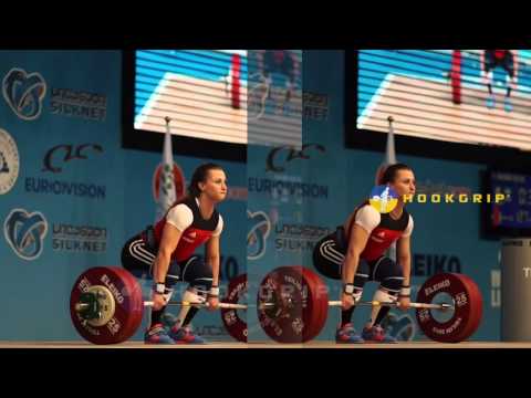 Yuliya Kalina (63, Ukraine) - C&J up to 132kg @ 2015 Europeans