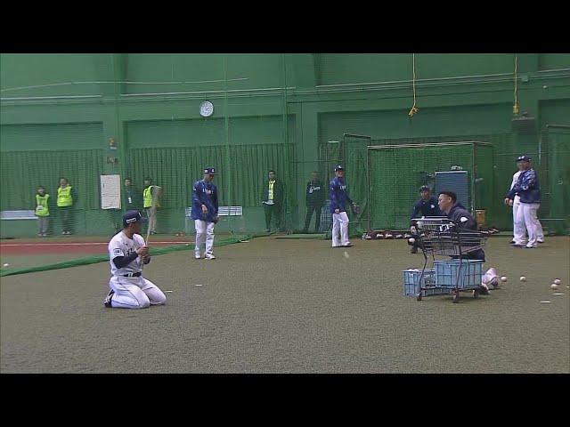 【春季キャンプ】お座席ノック!? ライオンズ野手陣が低い弾道の球を捕る練習!!  2025年2月4日 埼玉西武ライオンズ