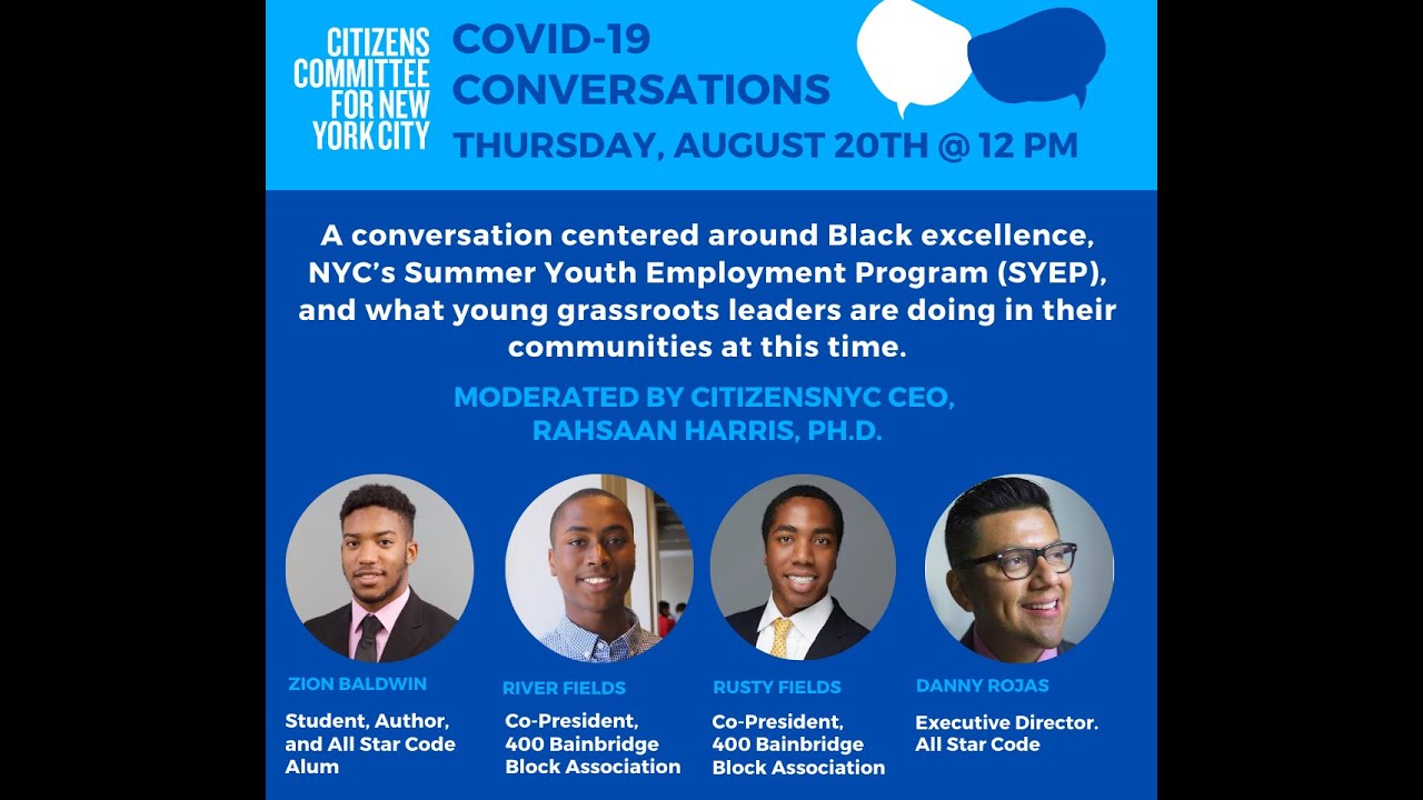 August COVID-19 Conversations: Our Youth Rebuilding Our City