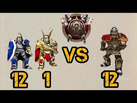 12 Footman with 1 Captain vs 12 Robber Hassan - WarCraft III Retro Battles