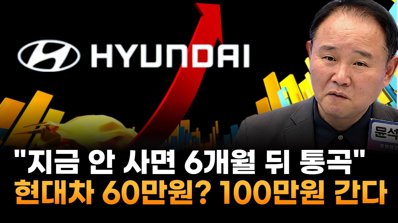 현대차, 지금 안 사면 6개월 뒤 통곡…60만원은 시작일 뿐 100만 간다 (윤석천 경제평론가)