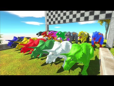 Tyrannosaurus Rex vs Triceratops Superheroes Dc Marvel Speed Race Champion Hunting Found ARBS