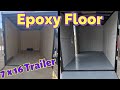 Enclosed Trailer Transformation | Epoxy Floor and Painting Walls | 7x16 Dirt Bike Trailer