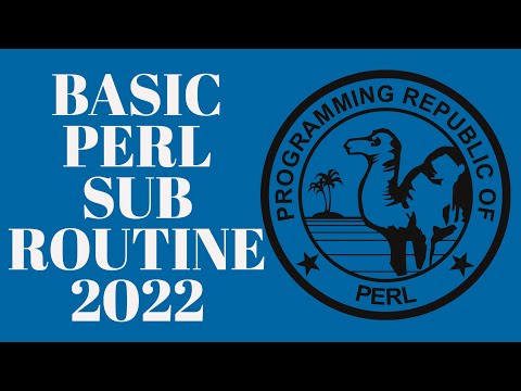Perl Sub Routine - Beginners Programming Tutorial 2022