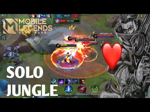 MOBILE LEGENDS SOLO JUNGLE GRANGER! Farm, Gank, Rotation Easy Win.