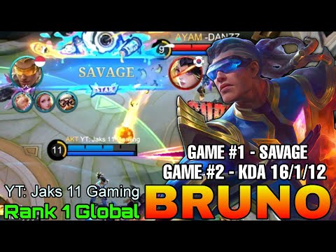 6,900+ Matches Bruno Double MVP Gameplay - Top 1 Global Bruno by YT: Jaks 11 Gaming - Mobile Legends
