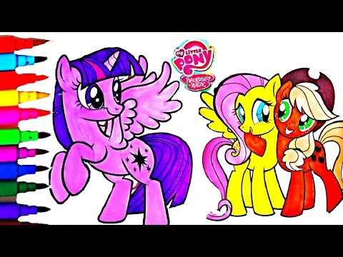 MLP Pinkie Pie Twilight Sparkle Apple Jack Coloring Book Videos Fun Activities Kids Balloons Toys Video