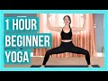 1 Hour BEGINNER Yoga For Strength Balance Flexibility NO PROPS