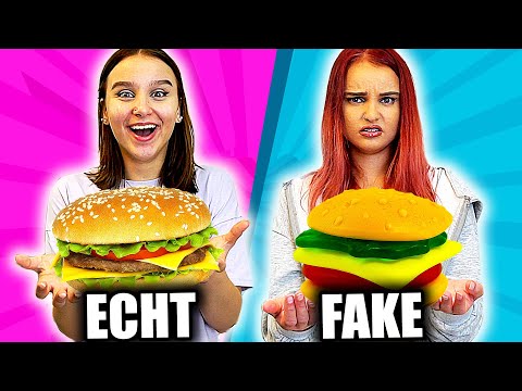 1 Tag lang ECHTES ESSEN vs. FAKE ESSEN ! 🍔 - Celina
