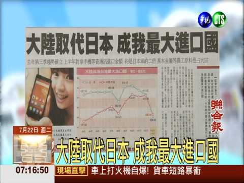 大陸取代日本 成我最大進口國