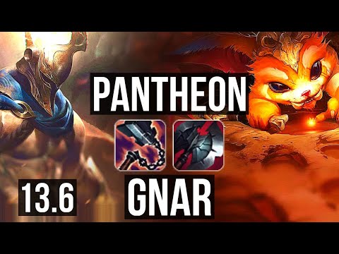 PANTHEON vs GNAR (TOP) | 8/0/1, 3.1M mastery, 6 solo kills, Legendary | KR Diamond | 13.6