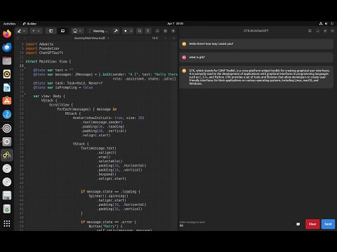 Build Linux ChatGPT App using Adwaita Swift Demo | GTK | GNOME | SwiftUI thumbnail