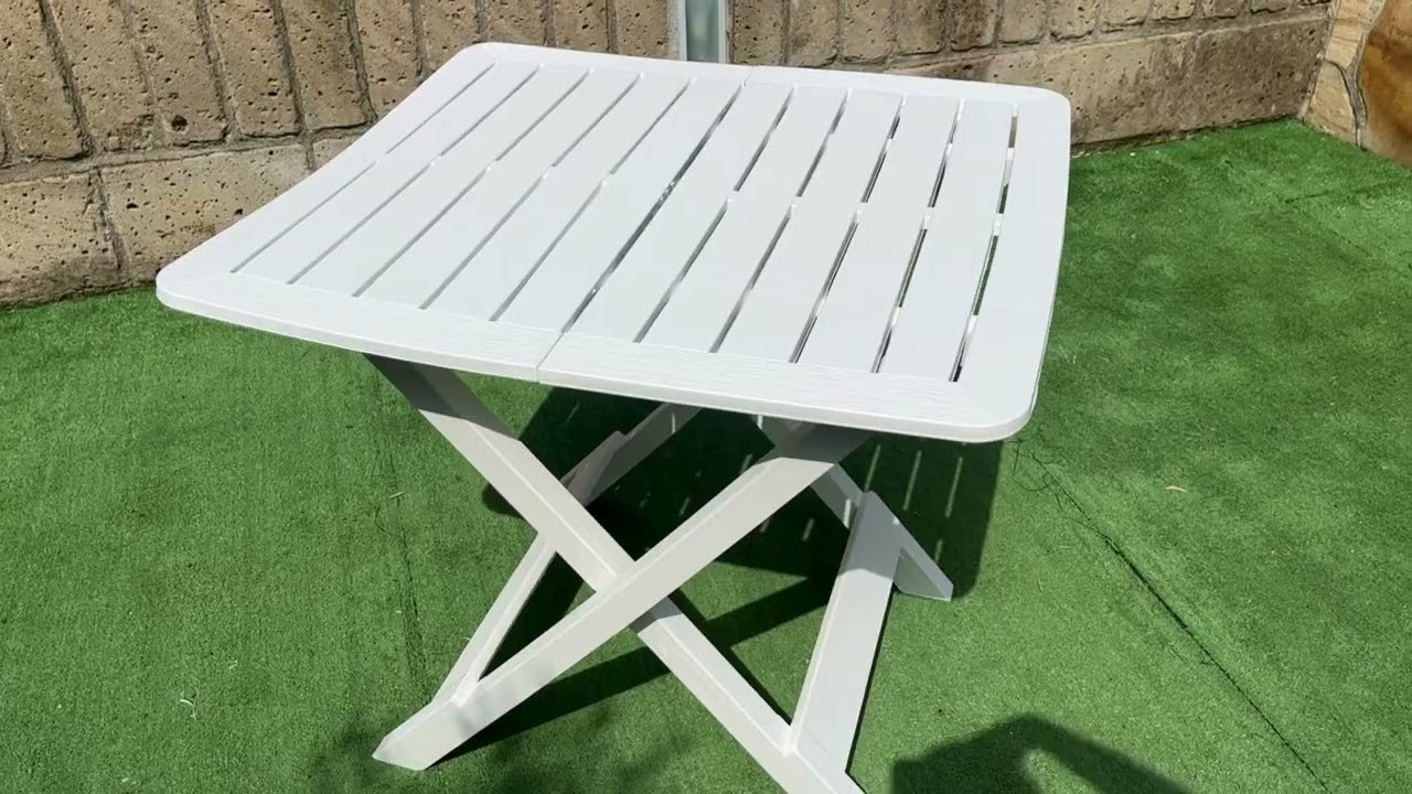 Tavolo Pieghevole Da Giardino Rosa - 45x43 Cm, In Plastica, Per Balcone E Campeggio - Foto 6