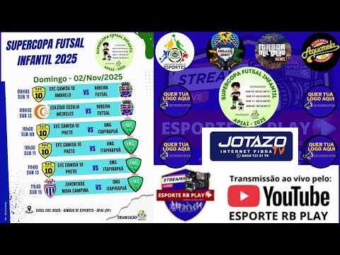 🎥 SUPERCOPA FUTSAL INFANTIL 2025 - APIAÍ/SP 3º DIA