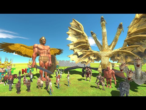 King Ghidorah War - The Giant Achilles and All Human VS King Ghidorah - Animal Revolt Battle