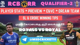 RCB vs RR Dream11 Team Prediction in Tamil | IPL 2022-Qualifier2 |Bangalore vs Rajasthan |27/05/2022