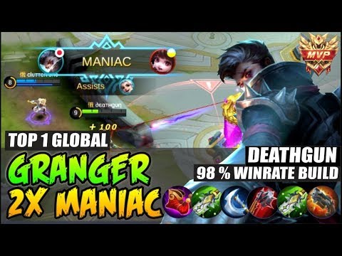 Crazy Granger 2x Maniac, 98%Winrate Build [ Top 1 Global Granger ] Deathgun - Mobile Legends