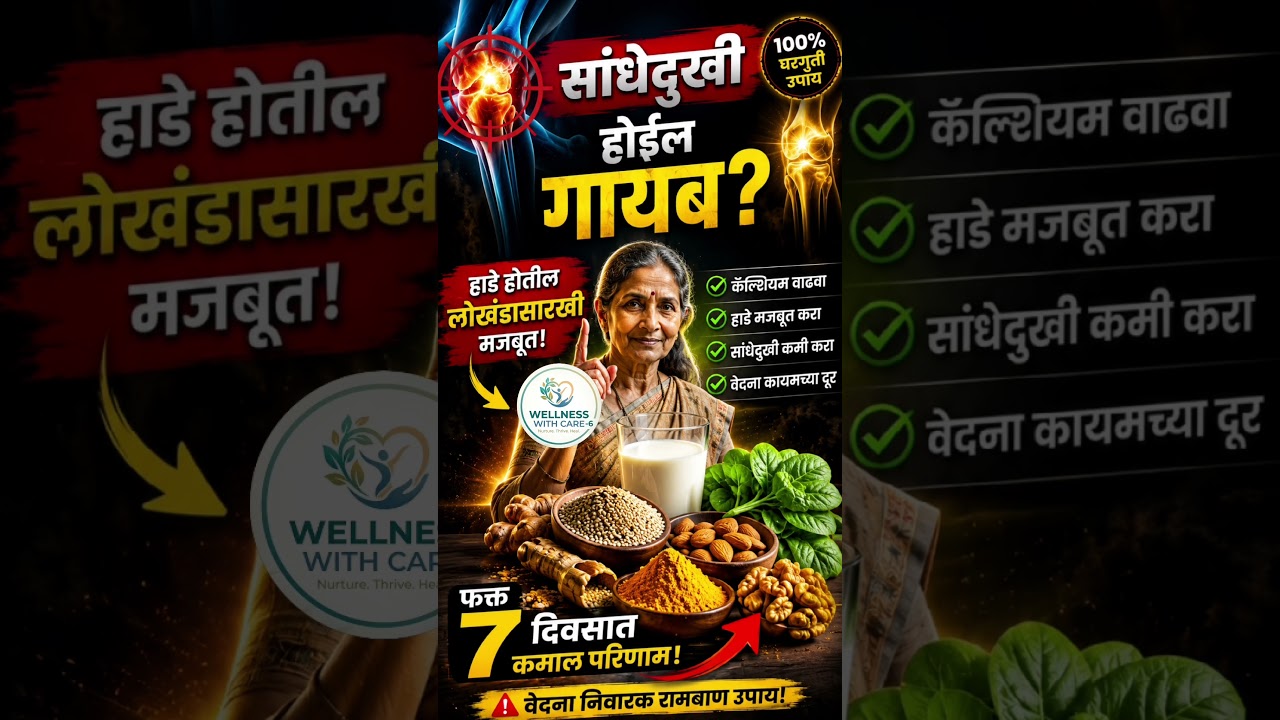🦴 हाडांमधील कॅल्शियम इतके वाढेल की सांधेदुखी  पूर्णपणे नाहीशी?. वेदना निवारक घरगुती उपाय#viral #gk