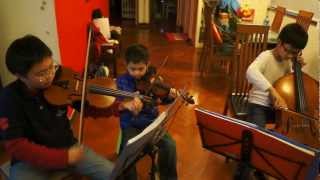 Leon and Philip rehearse the Hoe Down by Copland.