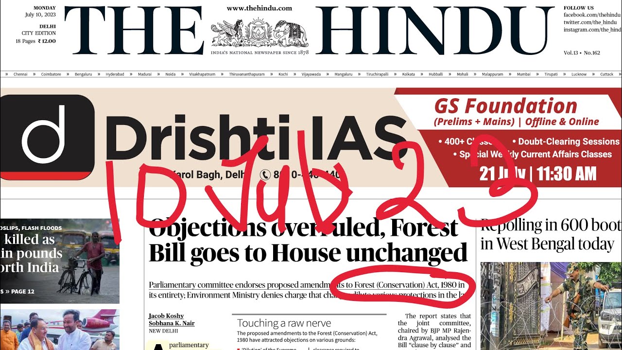 10 July 2023 The Hindu Newspaper Analysis